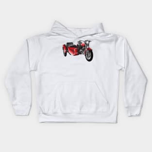 Sidecar motorcycle cartoon illustration Kids Hoodie